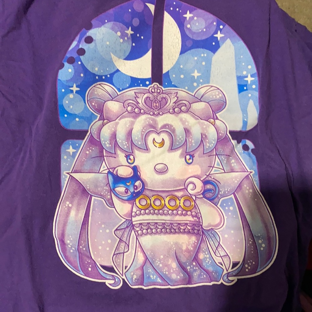 Purple TeeFury Hello Kitty x Sailor Moon/Princess Serenity Tee Shirt XL 💜offers